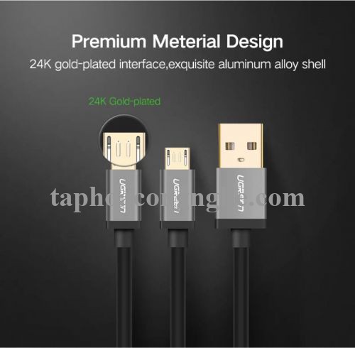 Ugreen 30571 0.5m màu xanh Cáp USB-A 2.0 sang Micro USB + USB-C US196 30030571